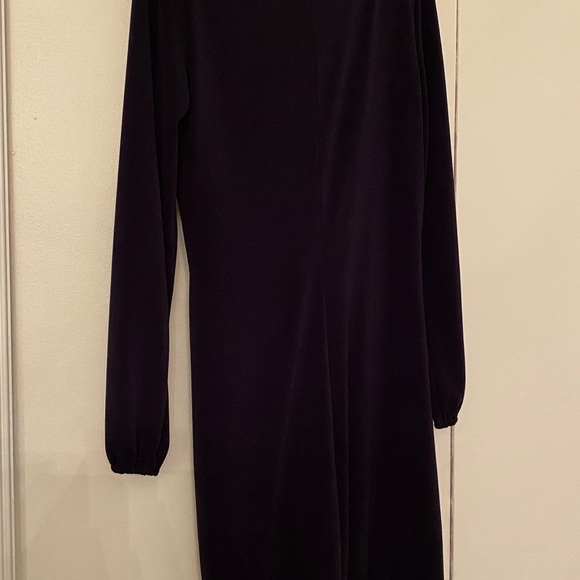 Express Navy Blue Long Sleeve Twist Front Dress Medium - Picture 4 of 4
